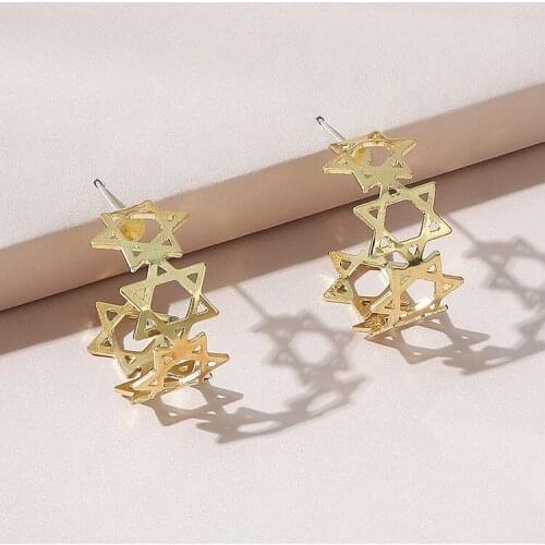 TONGKWOK Bohemia Exaggeration Dangle Earrings For Women Silk Thread Tassel Metal Long Chandelier Earrings #144695