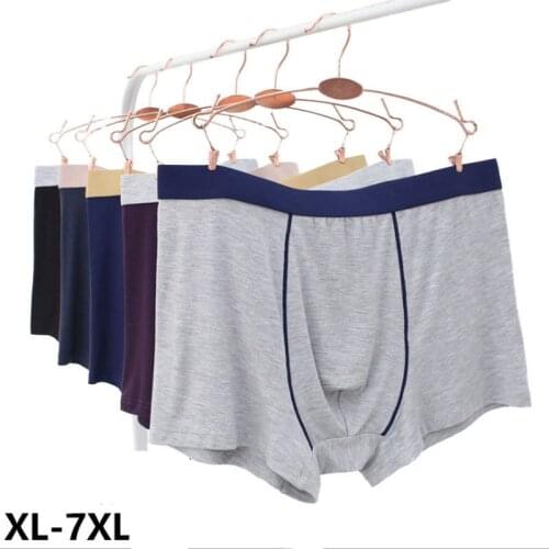 Men Plus Size Boxer Shorts Underwear Obesity Men Oversized Size 7XL Soft Comfortable Modal Boxer Male Panties Homme Underpants