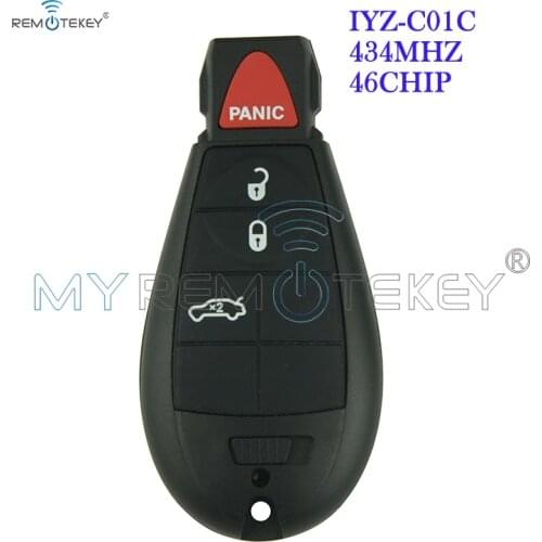 Remtekey Smart Key Fobik 3 Button With Panic For Dodge Key 434 Mhz #2 IYZ-C01C New Style Car Key #2 Fobik remote key