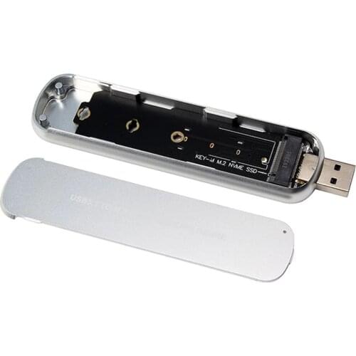 USB3.0 M.2 SSD Case for PCI-E for NVME M Key Retractable USB Type-A m2 2242/2260/2280 HDD Enclosure External Hard Drive Box