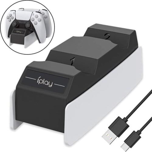 Game Controller Charger Plastic Playstation Charging Dock Portable LED Charger Replacement for PS5