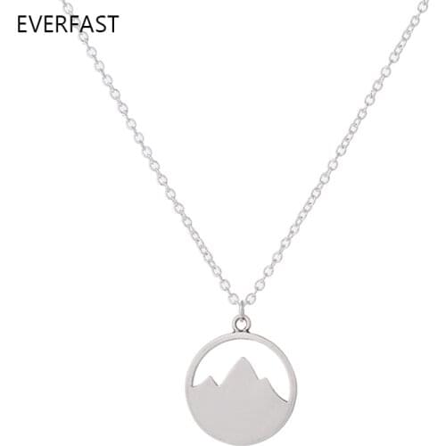 Everfast 1pc Vintage Snow Mountain Necklaces & Pendants Charm Statement Simple Hill Collares Necklace Jewelry For Women Girls
