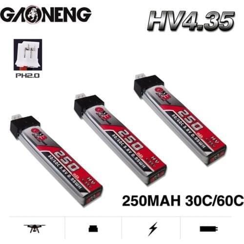 1-10PCS GNB 1S 3.8V 250mAh 30C/60C 4.35V HV Lipo battery for QX65 Blade Nano QX CPX MSR Inductrix FPV Tiny7 Beta65S Drone