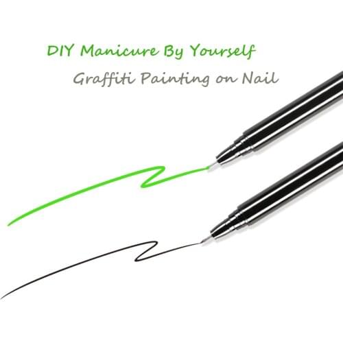 1pc Color-Painting Pen Nail Decoration 13cm Black Graffiti DIY for Self-Maker Draw Liner Convenient Manicure Nails Dot Tools TB2