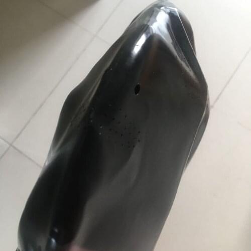 100%Latex hood mask microperforated Breathing - Smooth Total Rubber Enclosure Fetish Submissive