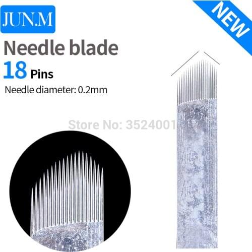 100pcs Powerful Chamfer blade 18Pin Permanent Makeup Eyebrow Tattoo Blade Microblading Needles For 3D Embroidery Manual pen