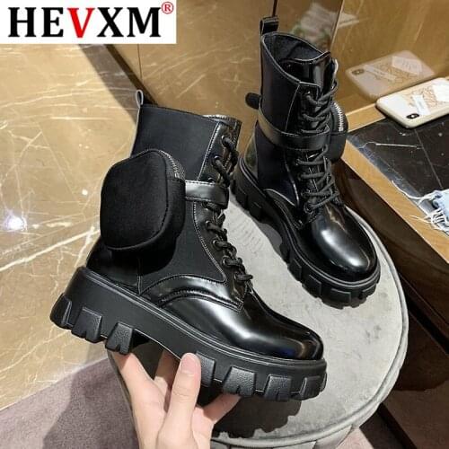 2020 Fashion Women Ankle Boots Autumn Lace Up High Quality Leather Boot Anti-slip Wear-resistant Comfortable Women Ankle Boot