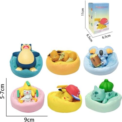 5-7CM Genuine Pokemon Starry Dream Series Pikachu Action Model Doll Toy Anime Figures Snorlax Bulbasaur Jirachi Children Gifts