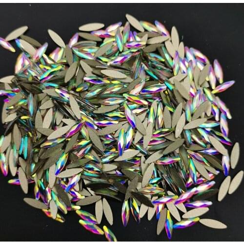 50Pcs/lot Crystals AB Nail Rhinestones Shinny Strass Glass Rhinestones Flatback Drop Square Eye Gem For 3D Nails Art Decorations