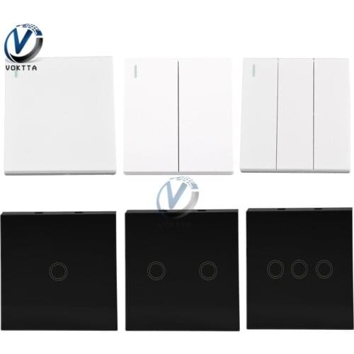 433Mhz Remote Control Wireless Push Button Wall Light Switch Remote Controller 1/2/3 Way Glass Panel RF Remote Control Switch