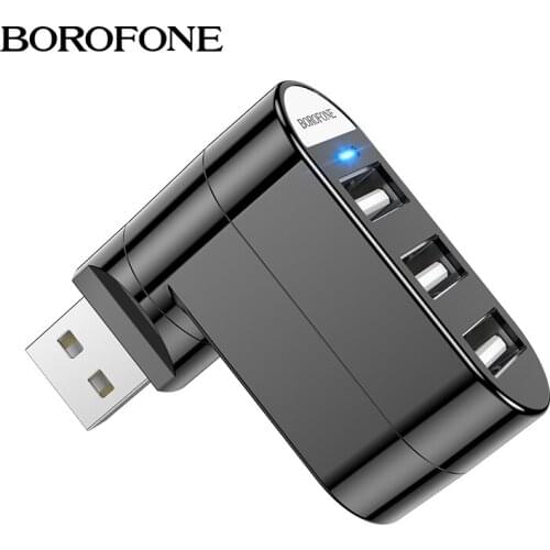 BOROFONE 3 Ports USB 2.0 Hub Mini Multi Splitter Adapter High Speed OTG Expander HUB for Macbook PC Notebook Computer Laptop