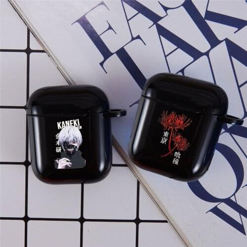 Japanese Anime Tokyo Ghoul Japan Suave Earphone Case for Airpods 2 1 Wireless Bluetooth Earphone Cover Black TPU Case Fundas