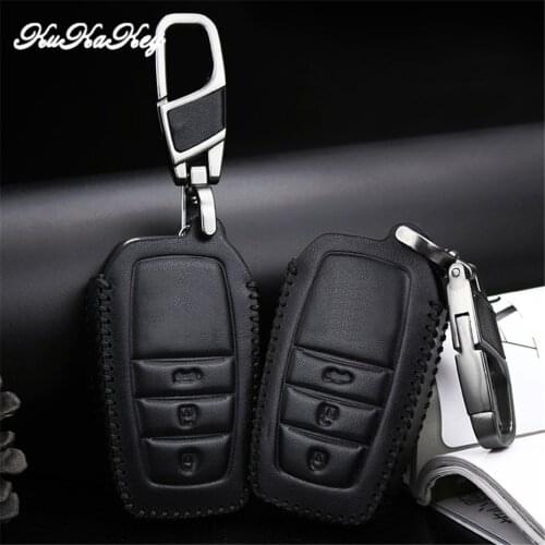 2018 Leather Car Smart Key Cover Case For Toyota Camry Coralla Crown RAV4 Highlander 2015 2&3 Button Remote Key Protective Shell