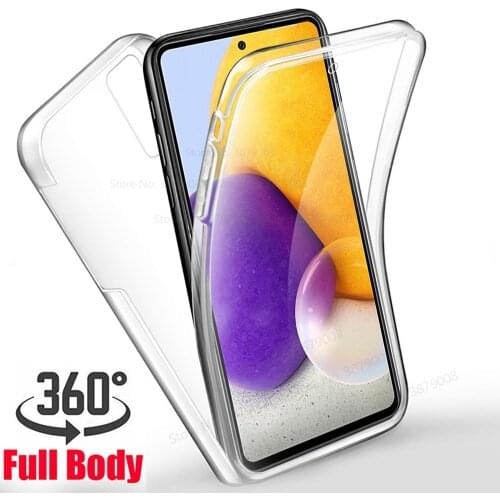 360° Full Body Double case for samsung a72 4G Transparent soft Silicon cover samsunga72 galax a72 a 72 5G protect phone cover
