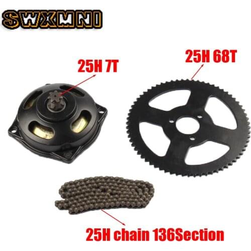 Brand New 47cc 49cc Drive System 25H Chain with Gear Box And 6 teeth Rear Sprocket For mini moto atv quad 2 stroke engine parts