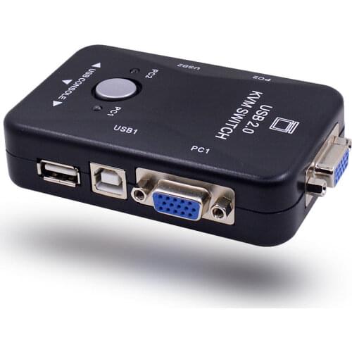 Ingelon USB Hub 2 Port USB 2.0 KVM VGA Switch Box And Cables for 2 PC Printer Mouse Keyboard Monitor Dropshipping USB Adapter