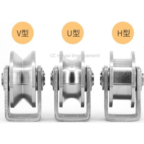 Katrol Blok V 304 Rvs Katrol Roller Duplex Lager Stille Afneembare Zware Gegroefde Wiel Laden