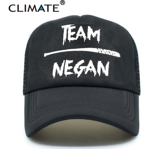 CLIMATE Negan Trucker Cap Hat The Walking I Am Negan Dead Team Negan Cap Summer Cool Black Mesh Trucker Caps Cool Net Caps Hats