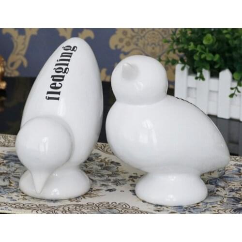 Home Cabinet Ceramic Decoration Household Desktop White Bird Decor Accessories For Living Room
