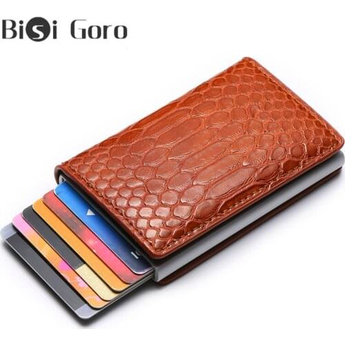 BISI GORO 2020 RFID Card Holder High Quality Suitcase Blocking Card Wallet Aluminum Box Slim Business Card Holder Dropshipping