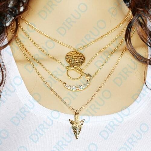 2016 Summer Hot Fashion Fatima Hand 4 Layer Chain Bar Necklace Beads and Long Strip Pendant Necklaces Jewelry