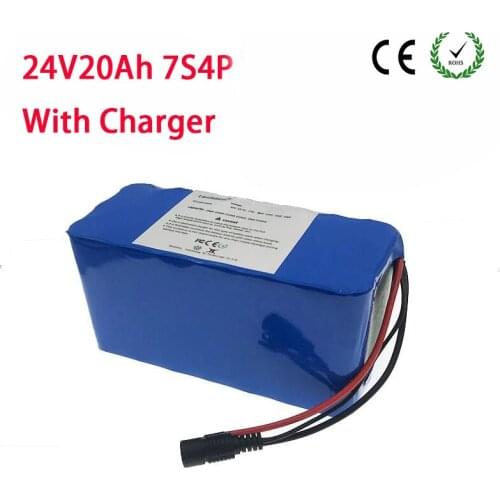 24V20Ah Lithium Battery Pack 7S4P 21700 21700 Lithium Battery Pack For Electric Bicycle Built-in 25A Bms