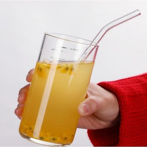 Reusable Glass Straws Straight Bent Drinking Straw With Case Cleaning Brush Set Party Bar Accessories