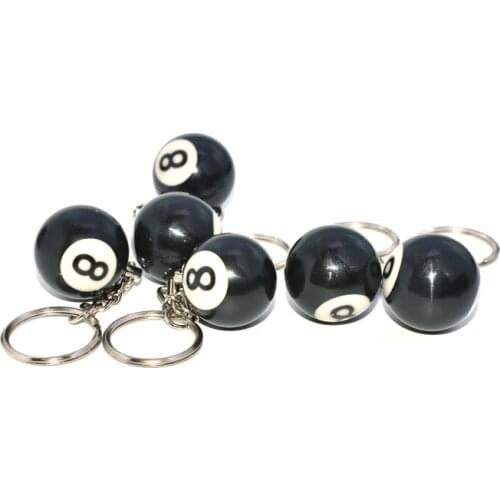Fashion Creative Billiard Pool Keychain Table Ball Key Ring Lucky Black NO.8 Key Chain 25mm Resin Ball Jewelry Gift