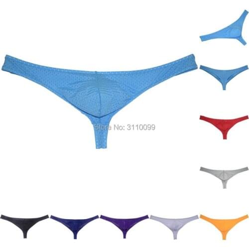 Mens Low-rise Enhancer Pouch Thong Underwear Bulge Bikini Breathable Tangas Underpants T-back