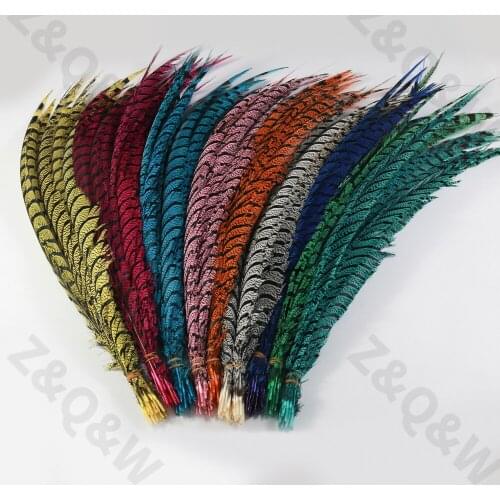 Natural 90-100CM pheasant feather dyeing 10-50PCS DIY shopping festival performance clothing headwear accessories