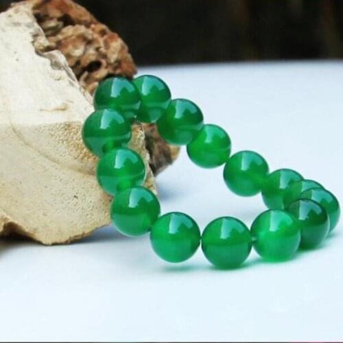 Natural hot-selling Green Agate chalcedony Bracelet jewelry couples men and women jewelry bracele