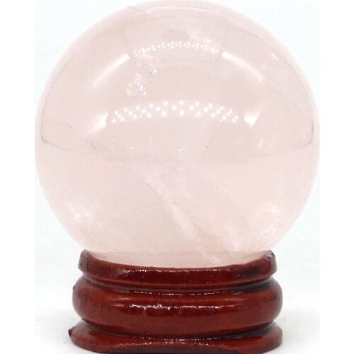 Natural Rose Quartz Ball Natural Mineral Quartz Sphere Hand Massage Crystal Ball Healing Feng Shui Home Decor Accessory 40mm