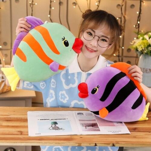New 1pc 40cm/60/80CM Tropical Fish Pillow Baby Kid Plush Toy For Christmas Birthday Gift Children Plush Stuffed Toys Color Fish
