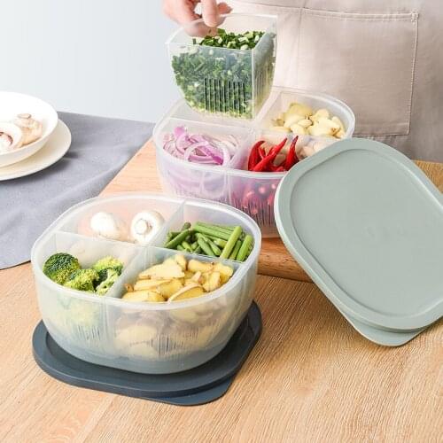 Kitchen Transparent Storage Box Plastic Vegetable and Fruit Sealed Box Refrigerator Onion Ginger Garlic Storage Box