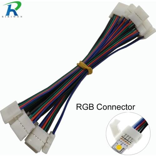 RGB LED Strip Connector 4pin 10mm Free Welding Connector 10pcs/lot Connector 4 Conductor 10 mm Wide Strip to Strip Jumper