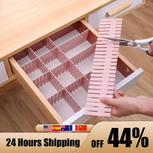 Adjustable Plastic Drawer Divider DIY Storage Shelves Household Free Combination Partition Board Space-saving Division Tools
