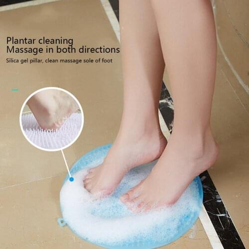 Foot Brush Remover Back Massager Pad Silicone Bathroom Accessories Non-Slip Mat For Bath Machine Made Lazy Artifact Modern
