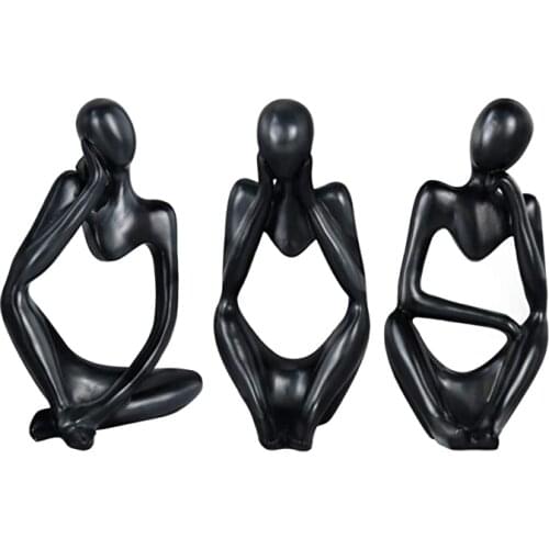 Nordic Abstract Thinker Statue Mini Resin Figurine Office Home Decoration Desktop Decor Handmade Crafts Sculpture Modern Art