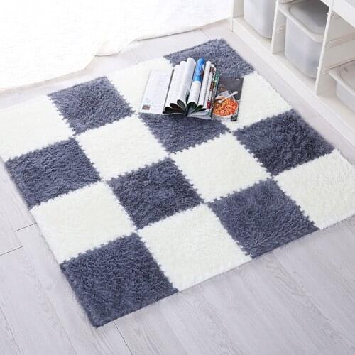 Plush Puzzle Foam Foldable Carpets for Living Room Plush Soft Climbing Cappet Rug Split Joint Bath Room Anti-skid small Rugs