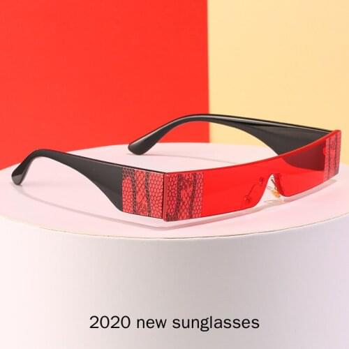 Fashion Rectangle Sunglasses Womens 2020 Luxury Brand One Piece Goggle Sunglasses Man Vintage Small Square Sun Glasses NX