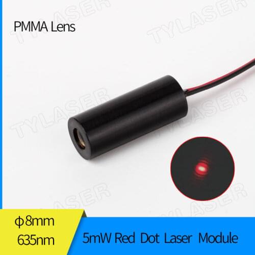 IEC Class IIIA 5mw Standard 8mm 635nm Red Dot Laser Module Industrial Grade APC Driver