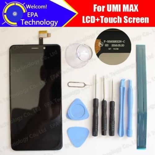 Umi Max LCD Display+Touch Screen Digitizer F-550028X2N-C 100% Original Tested LCD Screen Glass Panel For Max +tools+ Adhesive