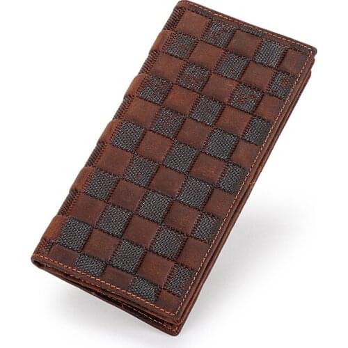 Vintage Man Long Wallet Male Coin Multi Pockets Money DollarCard Holder Purses For Men Fashion Style Wallet Card Holder