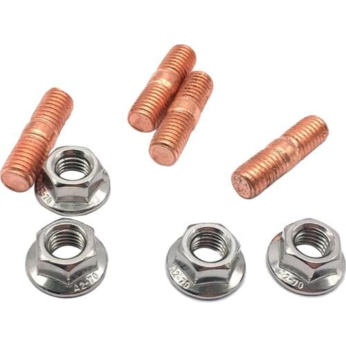 High Strength T3 T4 T6 Set - 4 M10x1.5 Threaded Studs Kit Flange Nut