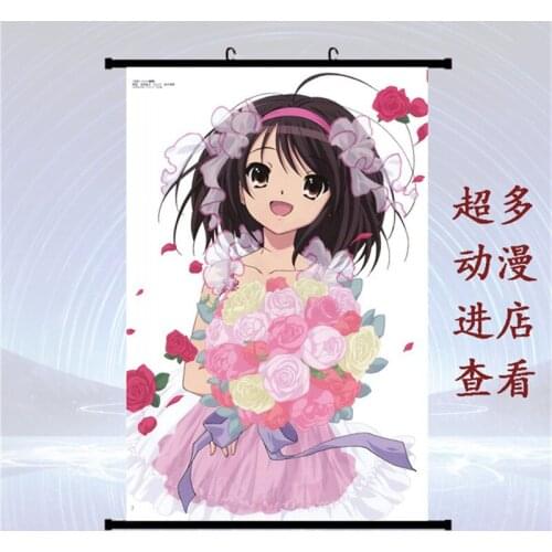 Japanese Decorative Picture Anime Haruhi Suzumiya no Yuuutu sexy girl Nagato Yuki & Asahina Mikuru Home Decor Wall Scroll Poster