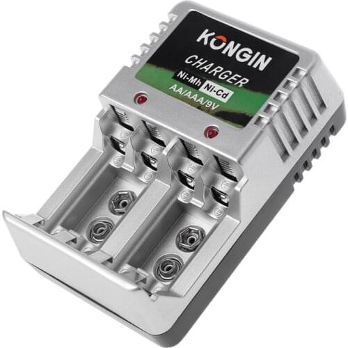 EU Plug Wall AA AAA 9V Ni-Mh Ni-Cd Rechargeable Battery Charger