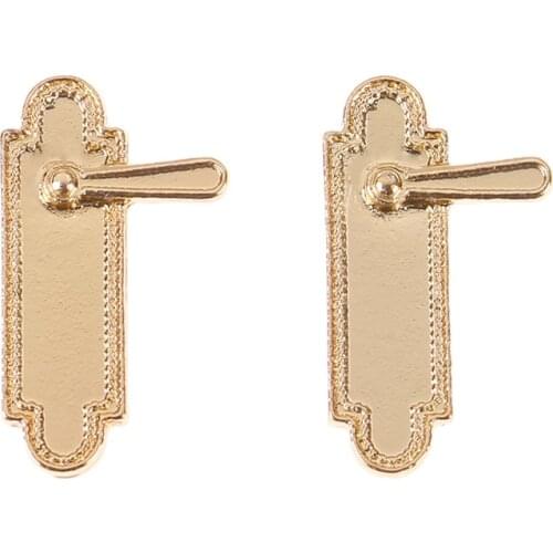 2Pcs Mini door lock for 1:12 miniature dollhouse accessory home decor DIY