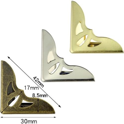 New 42x30mm 20pc Metal Book Corner Protectors Tone Scrapbooking Albums Menus Folders Corner Protectors Card File DIY Decorative