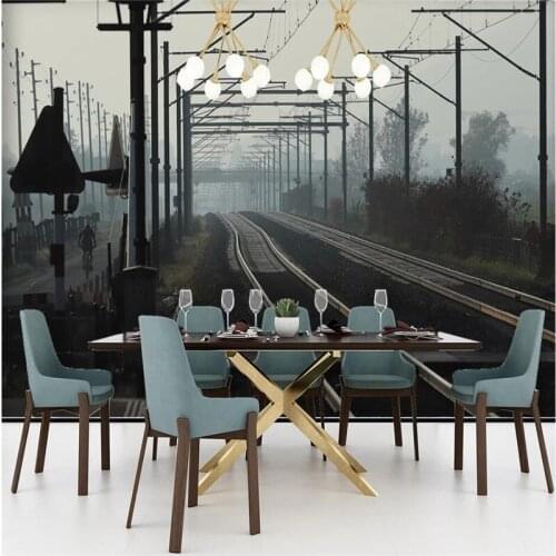 Retro Nostalgic Train Track 3D Photo Wallpapers Bar KTV Restaurant Industrial Decoration Background Mural Wall Paper 3D