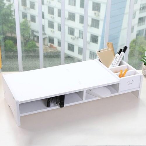 48CM Monitor Increased Shelf Office Desk Storage Finishing Rack Computer Base Bracket(White)